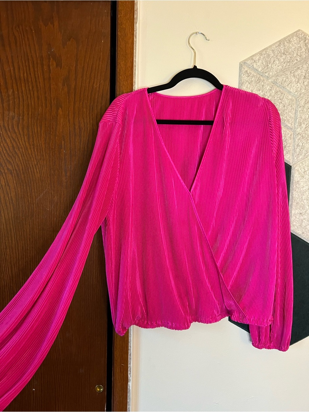 Women’s Fuchsia Wrap Blouse - Brand Unspecified